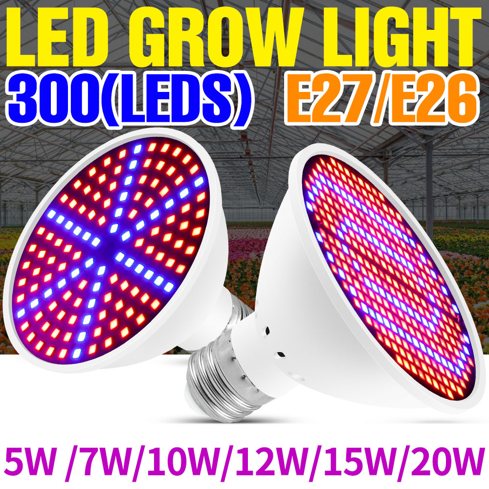 Plant Grow Light Full Spectrum Clip On - Luz LED de espectro total para