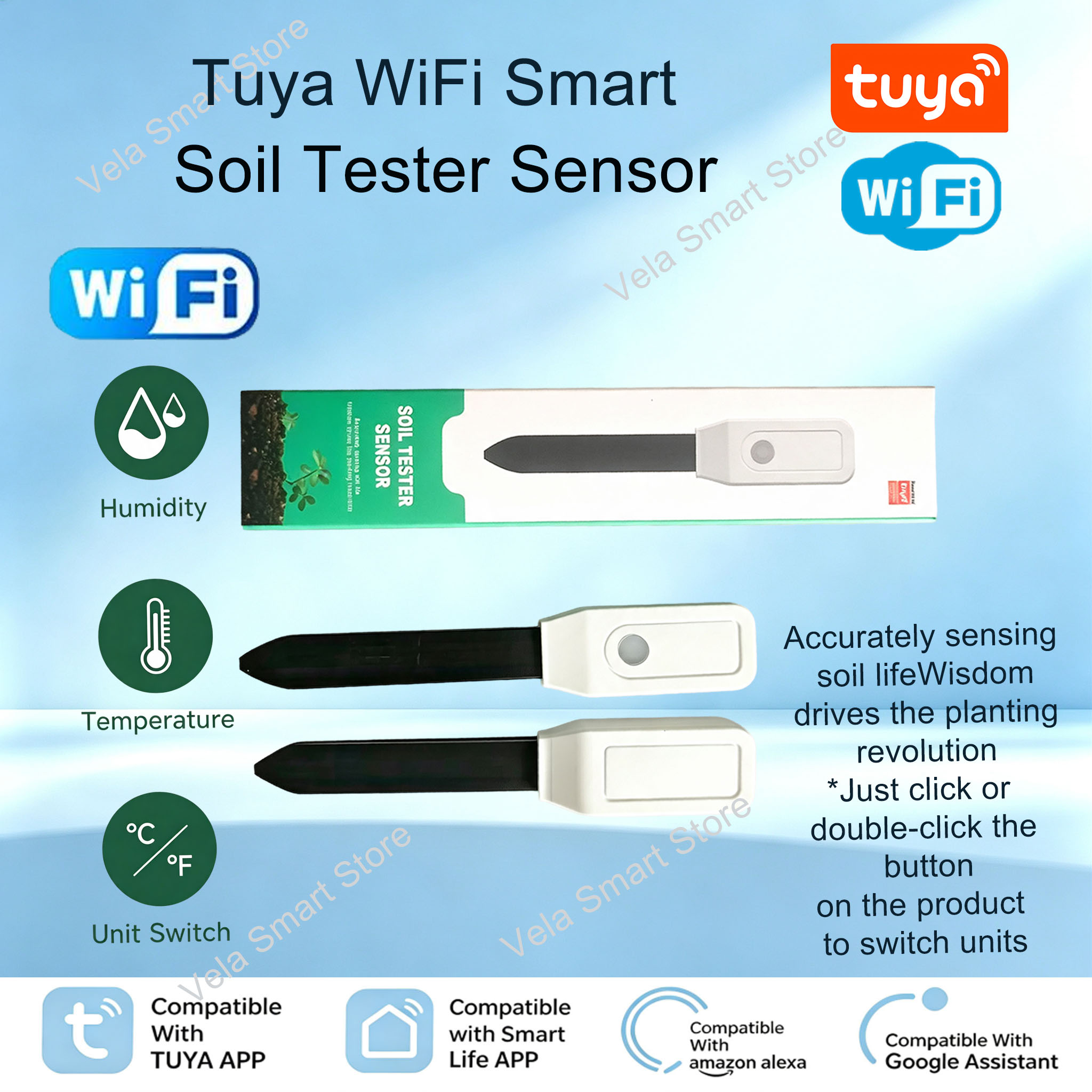 Wifi Soil Moisture Sensor Garden App - Sensor de Umidade e Temperatura do