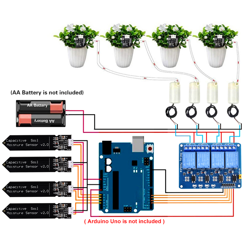 Soil Moisture Sensor Relay Module Arduino - Diy sistema de irrigação automática auto