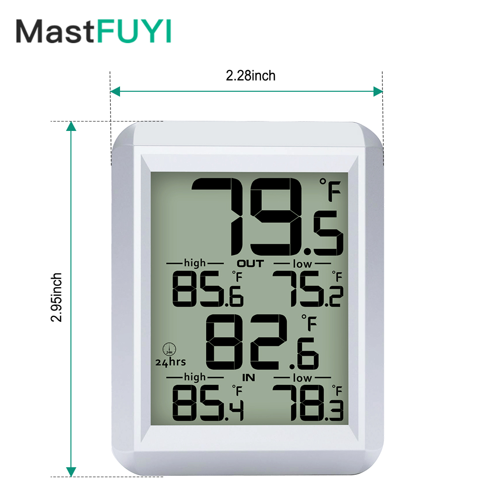 Wireless Weather Station Indoor Outdoor - MASTFUYI Termômetro Digital Interior Externo -