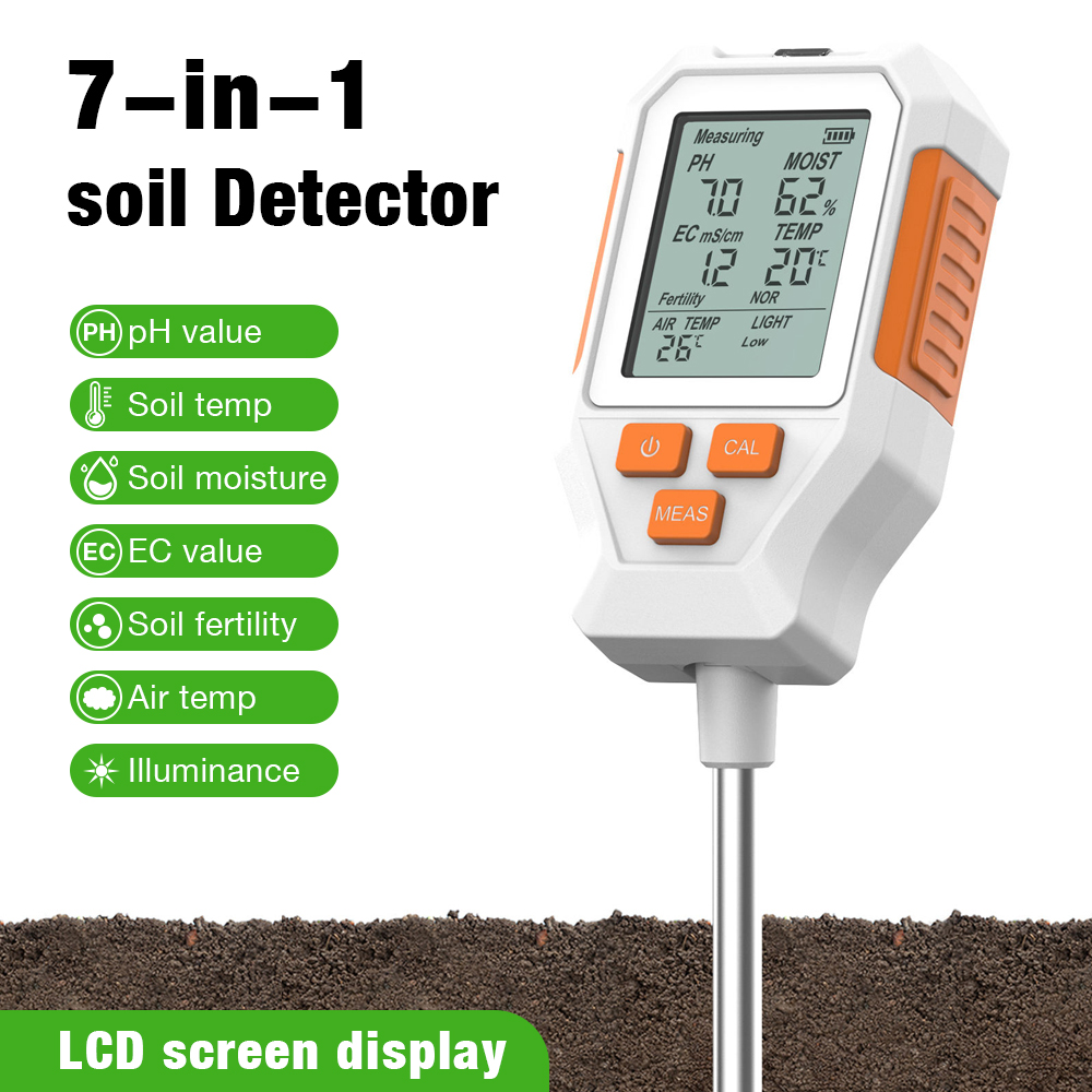 Soil Ph Meter 3 In 1 Moisture Sunlight - 3/7 em 1 ph/ec/temperatura/umidade/temperatura do ar/fertilidade/luz