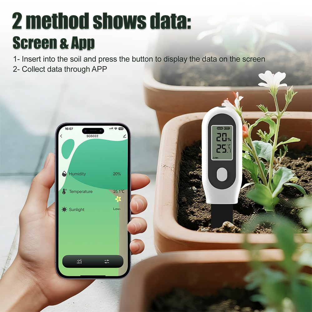 Tuya Zigbee Soil Moisture Temperature Sensor - Testador de Solo 3 em 1,
