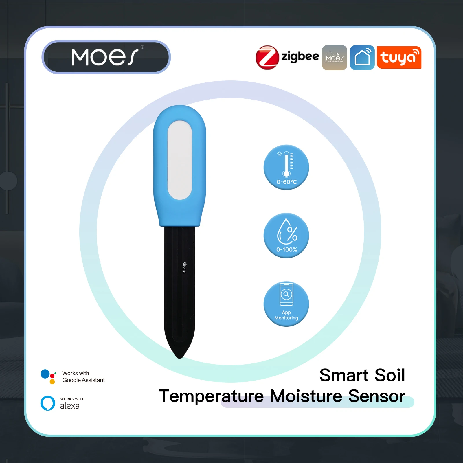 Smart Plant Sensor Soil Moisture Meter - Moes inteligente zigbee medidor de temperatura
