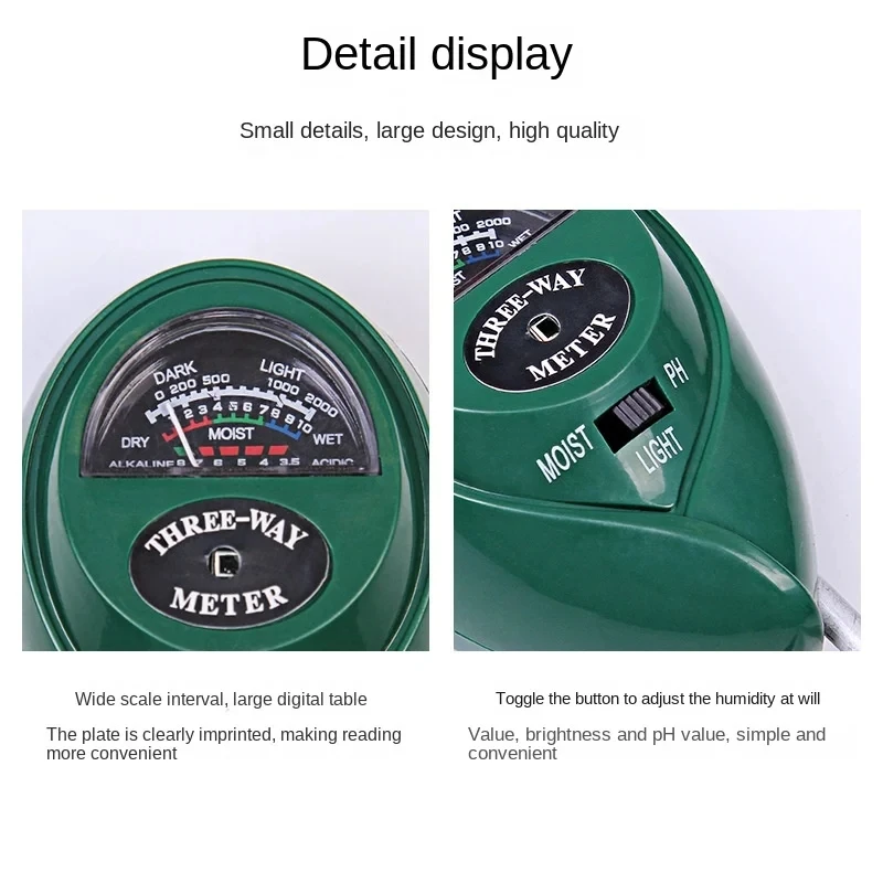 Soil Ph Meter 3 In 1 Moisture Sunlight - Medidor de pH do Solo 3