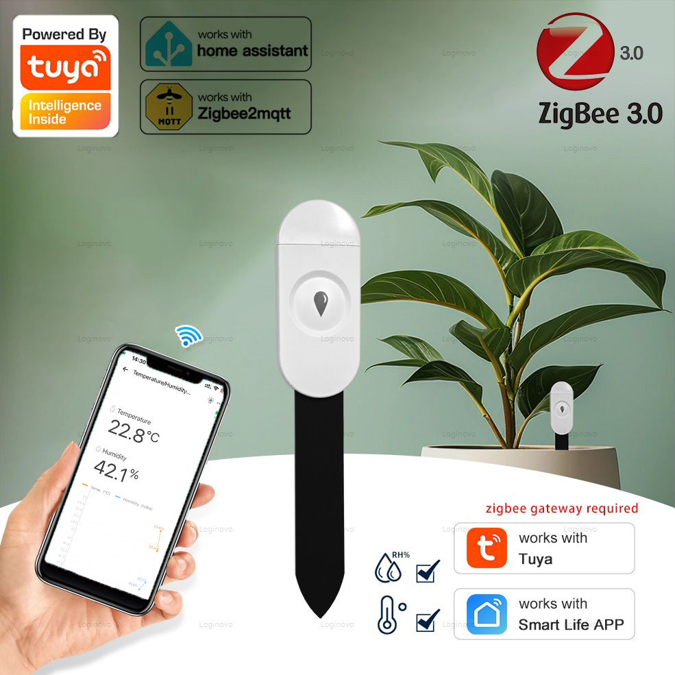Tuya Zigbee Soil Moisture Temperature Sensor - Tuya zigbee testador de umidade do