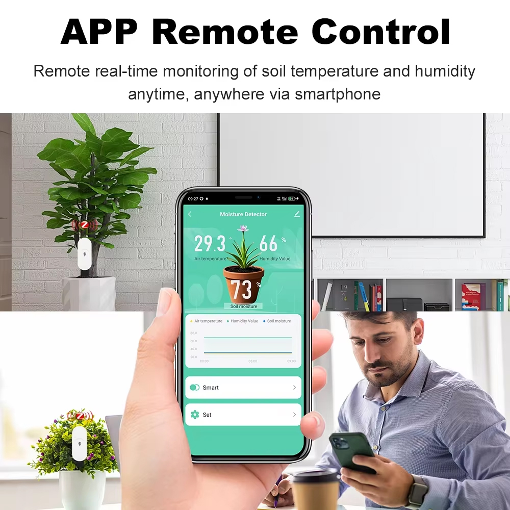 Tuya zigbee sensor de umidade  - Smart Plant Sensor Soil Moisture Meter avaliação e preço
