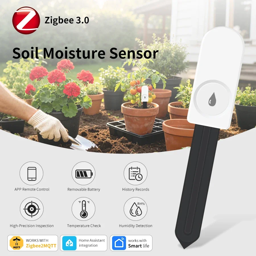Sensor inteligente de humidade - Tuya Zigbee Soil Moisture Temperature Sensor avaliação e preço