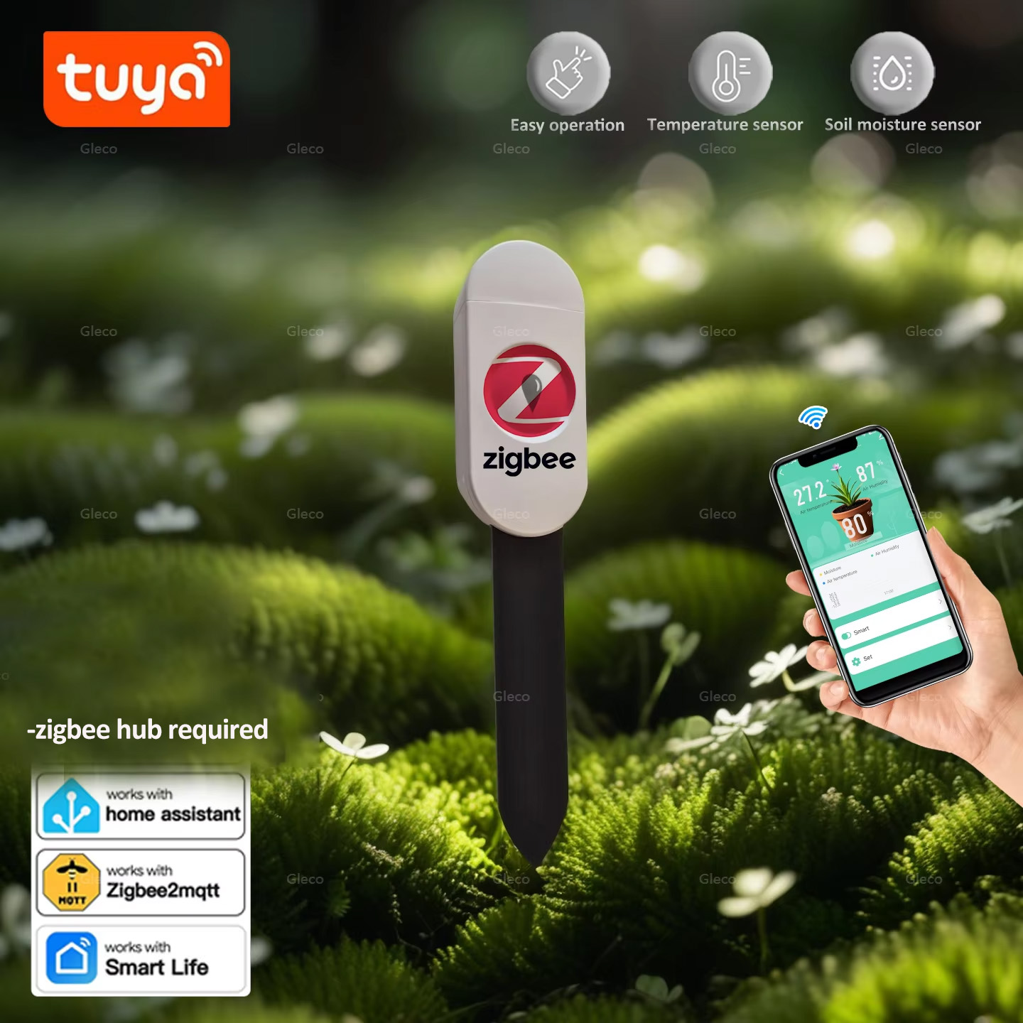 Sensor de Umidade do Solo Tuya - Tuya Zigbee Soil Moisture Temperature Sensor avaliação e preço