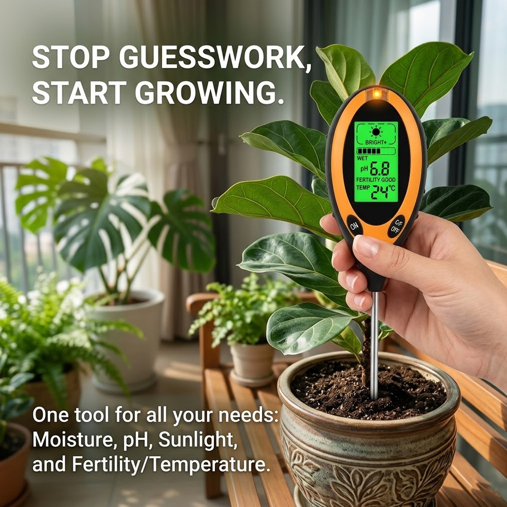 Medidor de Umidade do Solo 4 e - Soil Ph Meter 3 In 1 Moisture Sunlight avaliação e preço