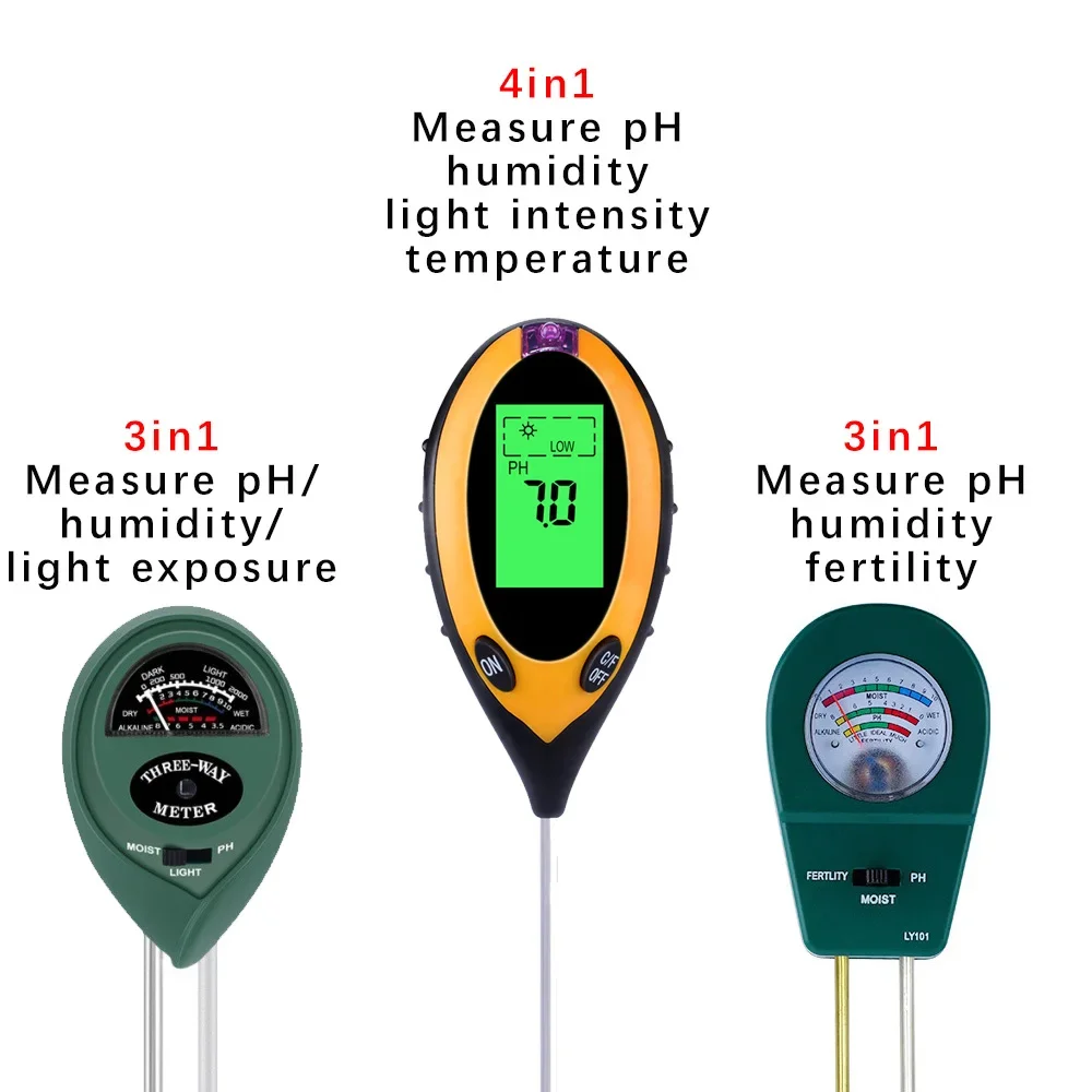 Medidor de Umidade do Solo 4 e - Soil Ph Meter 3 In 1 Moisture Sunlight avaliação e preço