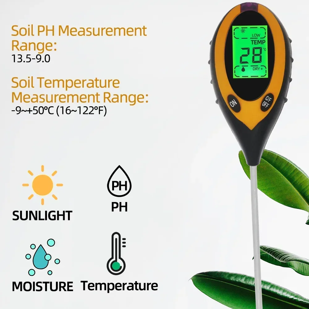 Medidor de ph do solo 3/4/em 1 - Soil Ph Meter 3 In 1 Moisture Sunlight avaliação e preço