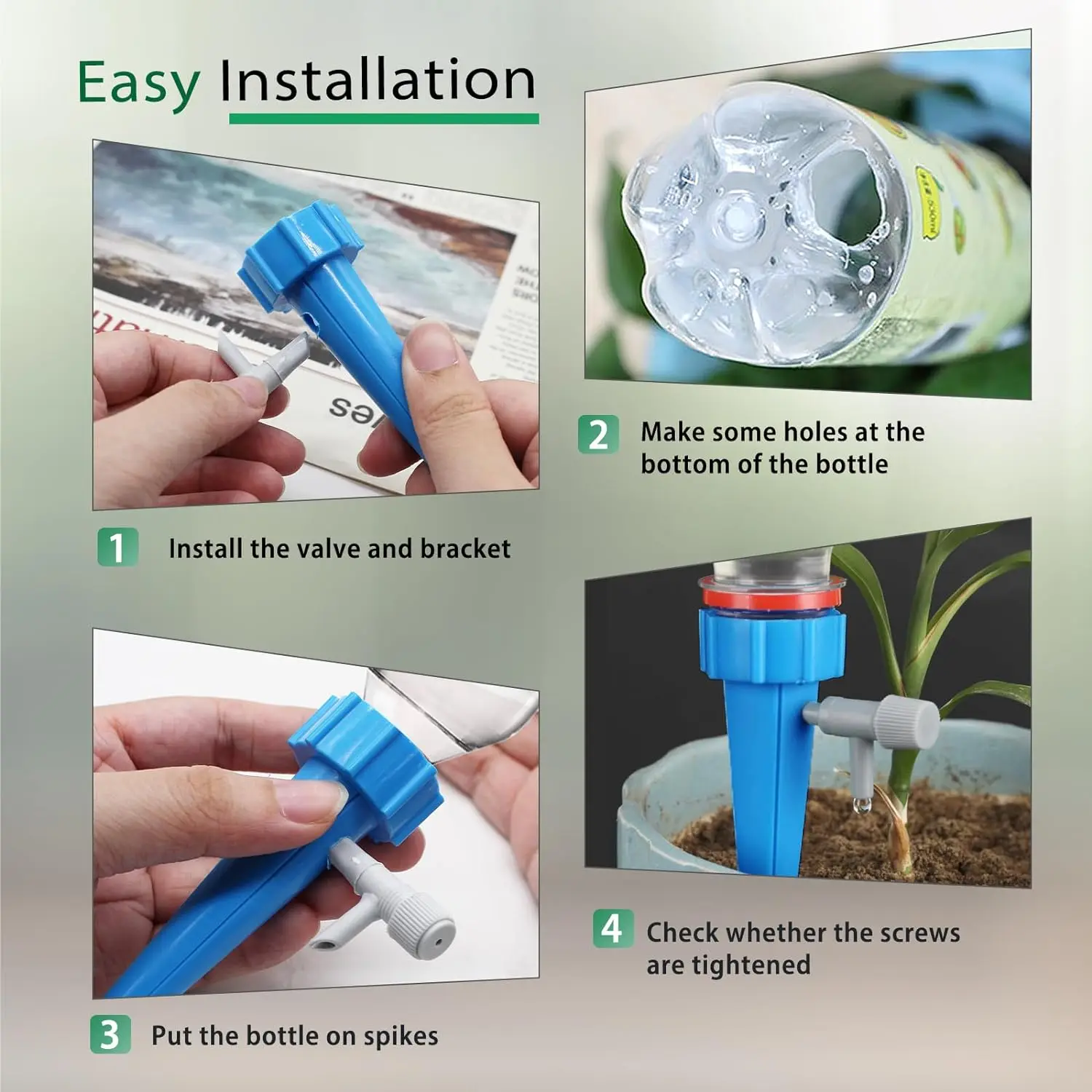 Sistema de irrigação por gotej - Automatic Plant Watering Spikes Drip Kit avaliação e preço