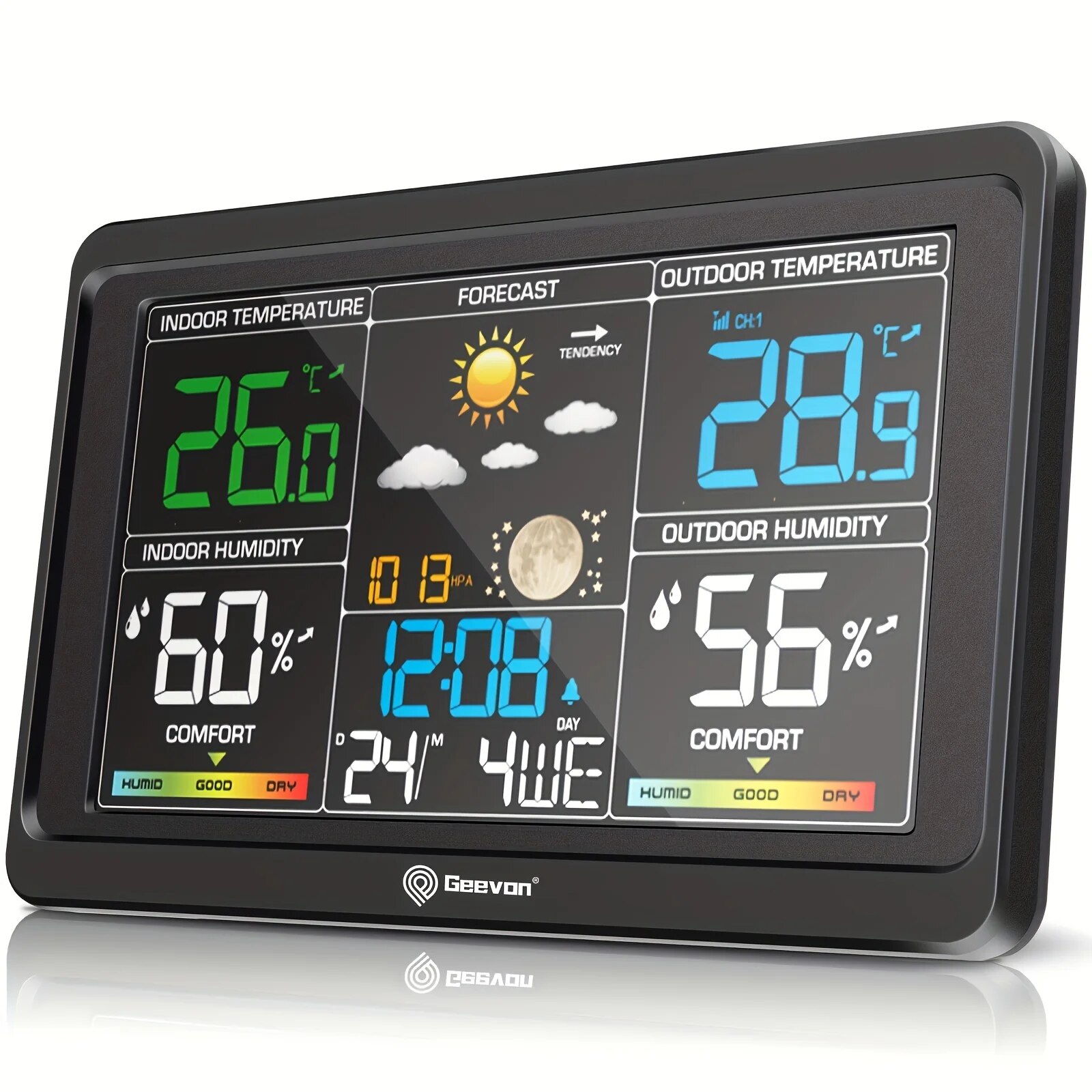 Geevon-Estação meteorológica d - Wireless Weather Station Indoor Outdoor avaliação e preço