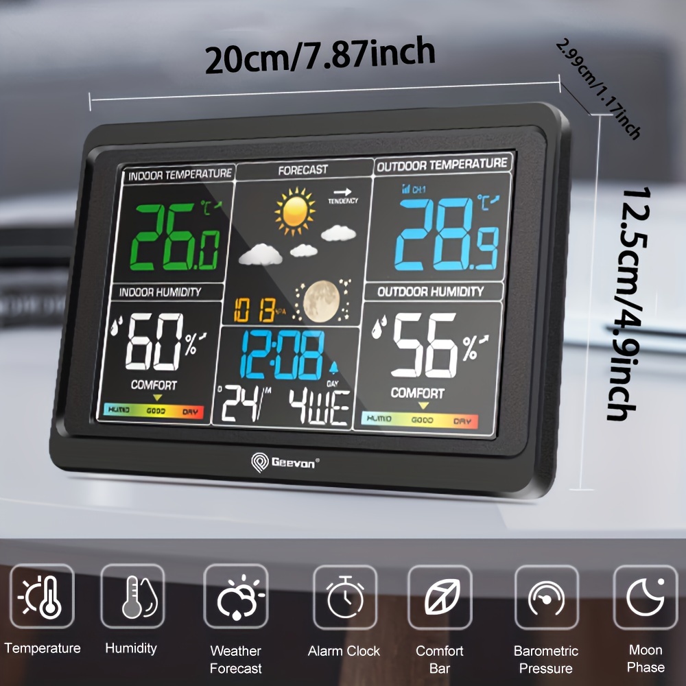Geevon-Estação meteorológica d - Wireless Weather Station Indoor Outdoor avaliação e preço