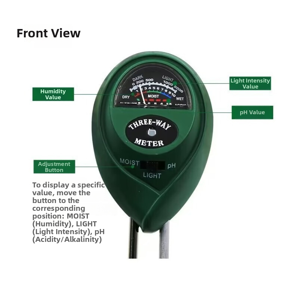 Medidor de pH do Solo 3 em 1,  - Soil Ph Meter 3 In 1 Moisture Sunlight avaliação e preço