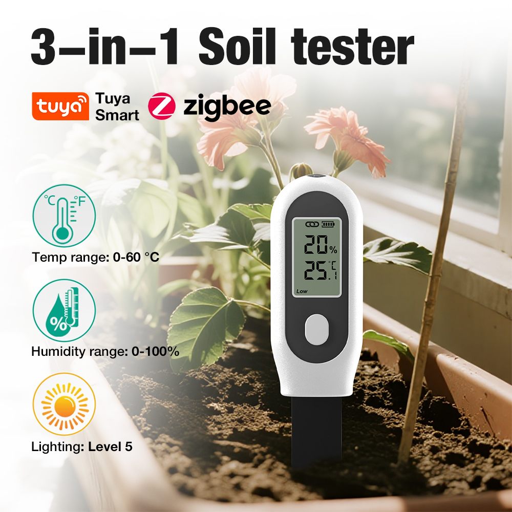Testador de Solo 3 em 1, Senso - Tuya Zigbee Soil Moisture Temperature Sensor avaliação e preço