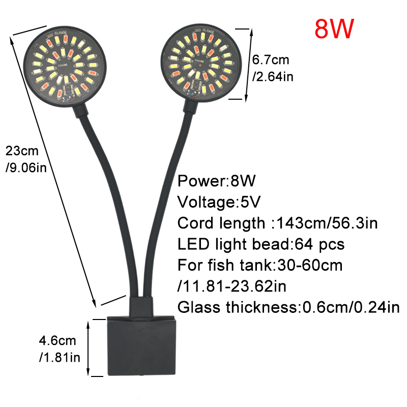 Usb aquário led luz tanque de  - Plant Grow Light Full Spectrum Clip On avaliação e preço