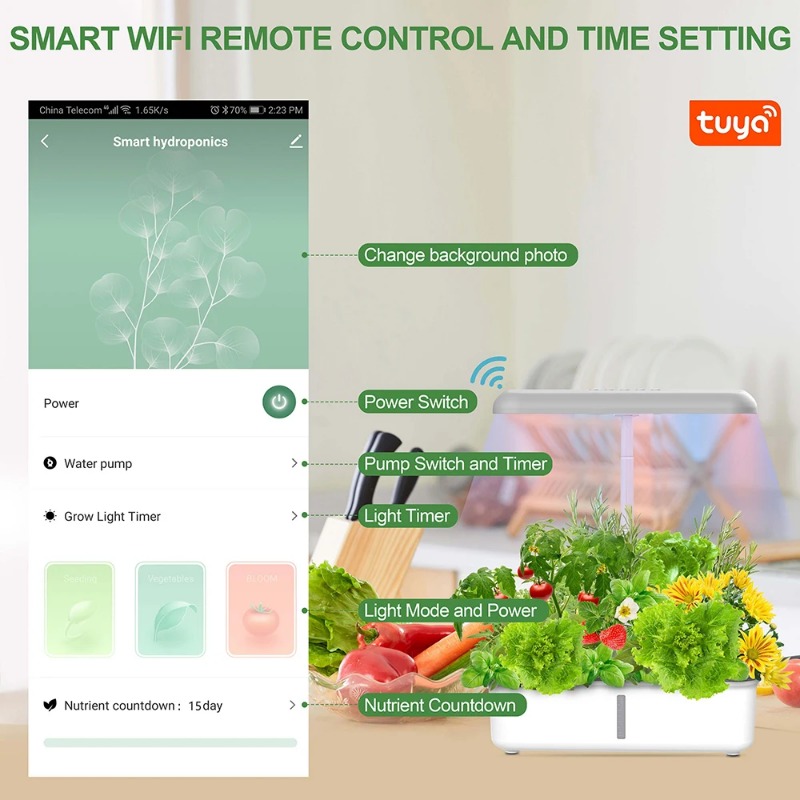 Tuya wifi sistema de cultivo h - Indoor Herb Garden Grow Light Smart Kit avaliação e preço