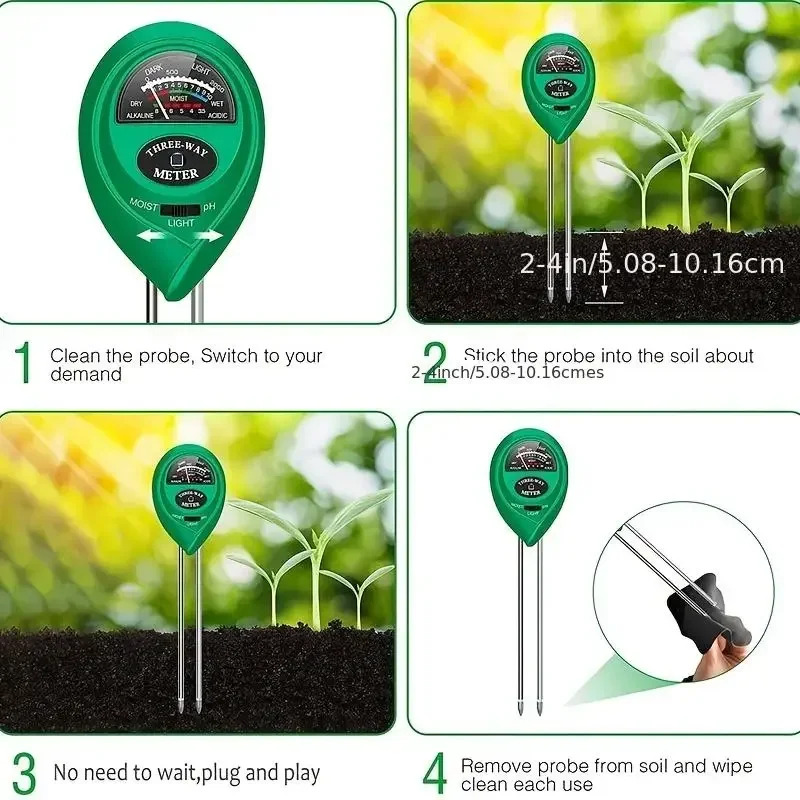 3 em 1 umidade luz solar medid - Soil Ph Meter 3 In 1 Moisture Sunlight avaliação e preço