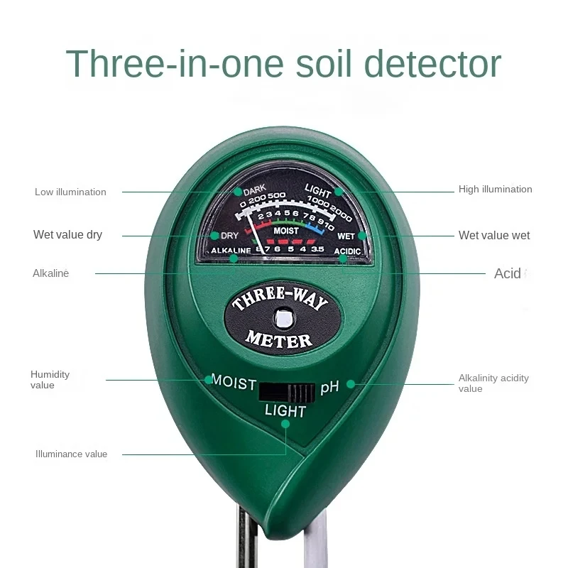 Medidor de pH do Solo 3 em 1,  - Soil Ph Meter 3 In 1 Moisture Sunlight avaliação e preço