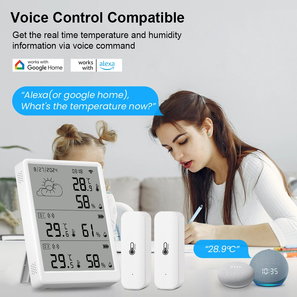 SMATRUL Tuya WiFi Sensor de um - Wireless Weather Station Indoor Outdoor avaliação e preço