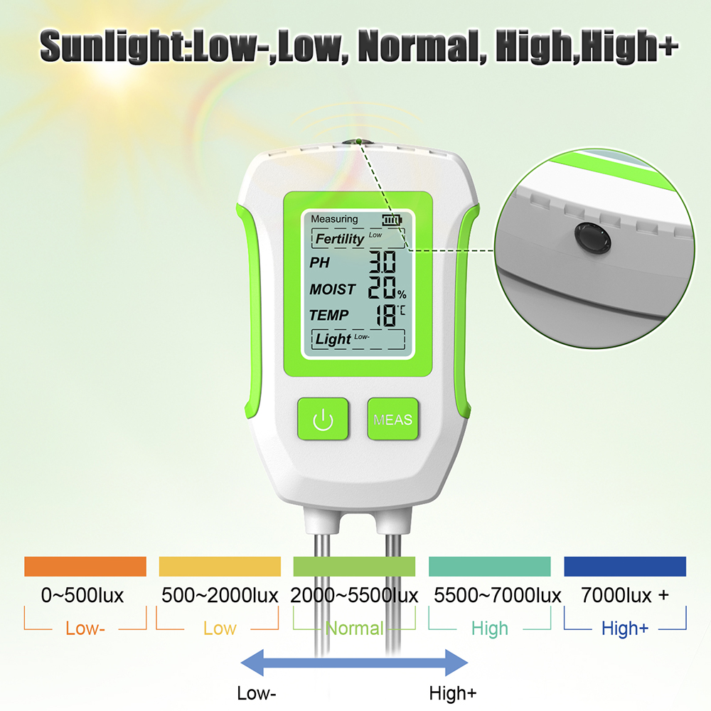 Testador de solo com luz de fu - Soil Ph Meter 3 In 1 Moisture Sunlight avaliação e preço